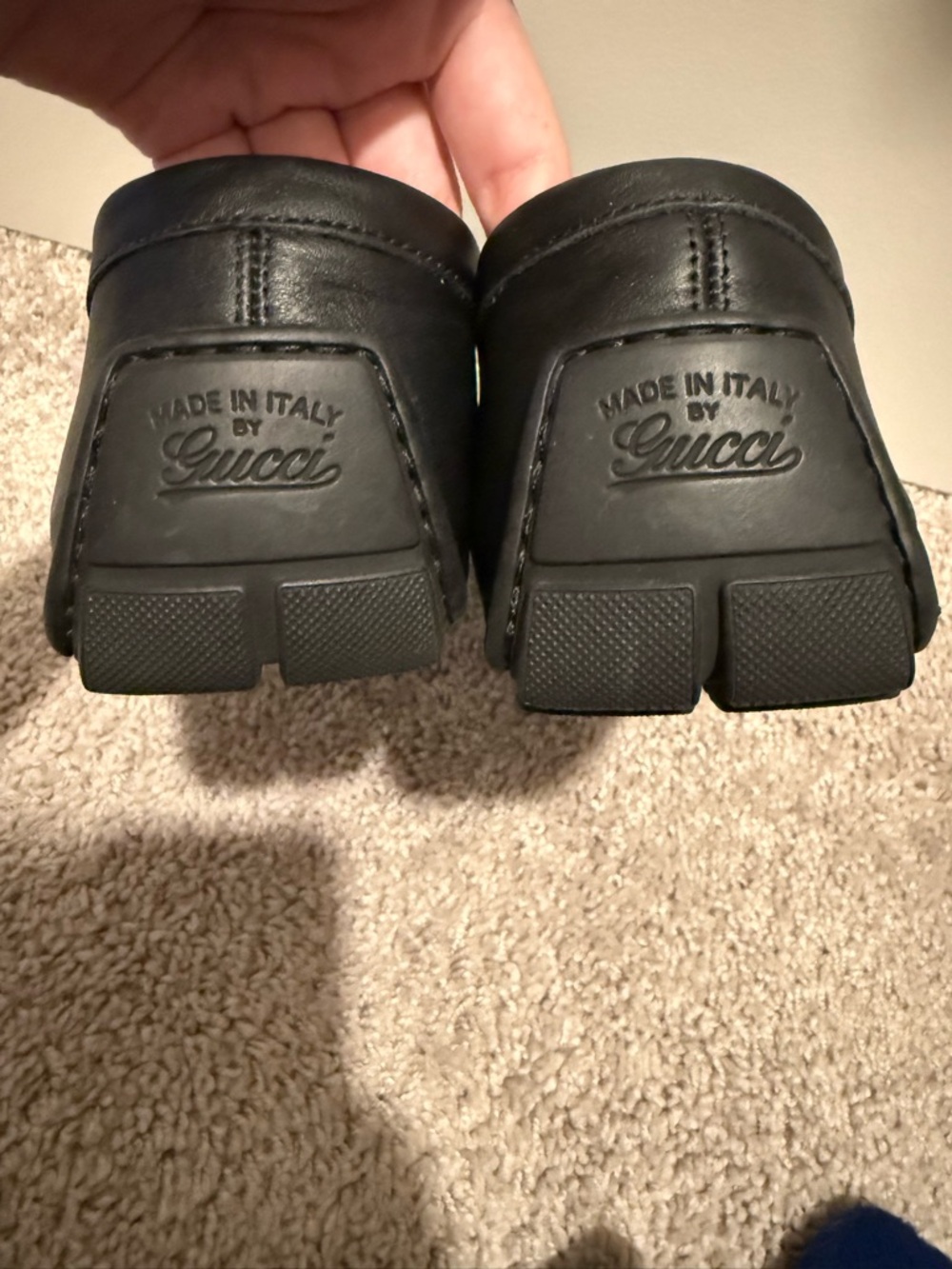 Gucci Black Embossed Leather Men's Penny Loafers - Picture 6 of 11